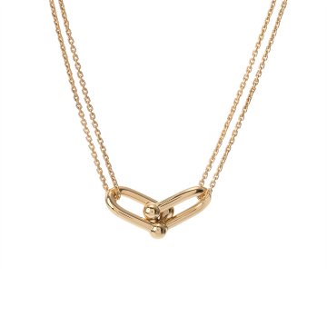 ティファニー ハードウェア ダブルリンク ネックレス ゴールド K18イエローゴールド YG レディース ジュエリー 【中古】【jewelry】