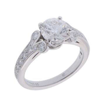 カルティエ バレリーナ ハーフエタニティ リング #50 シルバー CRN4207550 Pt950プラチナ レディース ジュエリー 【中古】【jewelry】