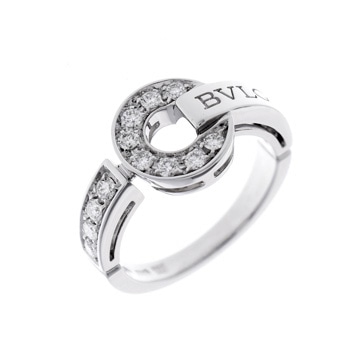 ブルガリ ブルガリブルガリ オープンワーク #9 シルバー 357517 K18ホワイトゴールド WG レディース ジュエリー 【中古】【jewelry】