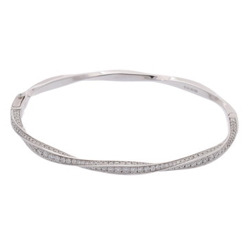 グラフ スパイラル パヴェ ブレスレット シルバー RGB351-145 K18ホワイトゴールド WG レディース ジュエリー 【中古】【jewelry】