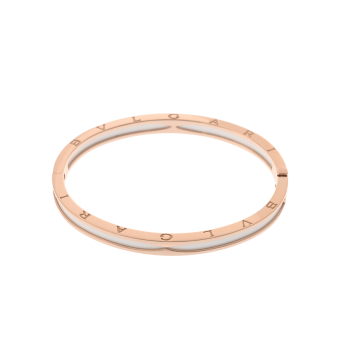 ブルガリ B.ZERO1 ブレスレット #M ピンク K18ピンクゴールド PG/ホワイトセラミック レディース ジュエリー 【中古】【jewelry】