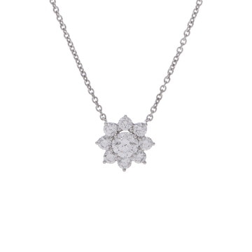 ハリー ウィンストン サンフラワー ネックレス ミニ シルバー PEDPNA003SF Pt950プラチナ レディース ジュエリー 【中古】【jewelry】