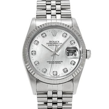 ロレックス デイトジャスト 16234NG ホワイトシェル/ダイヤモンド メンズ 時計 【中古】【wristwatch】