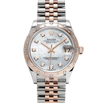 ロレックス デイトジャスト 31 278341RBR ホワイトシェル/ダイヤモンド ユニセックス 時計 【中古】【wristwatch】