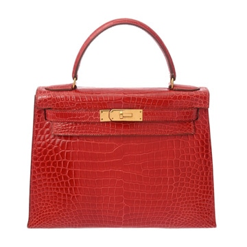 エルメス ケリー 28 外縫い ブレイズ ポロサスリセ レディース バッグ 【中古】【bag】