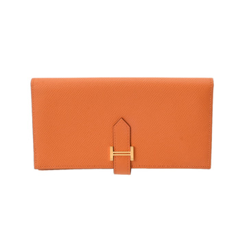 エルメス ベアン スフレ オレンジ ヴォーエプソン ユニセックス 財布 【中古】【purse】