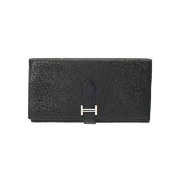 エルメス ベアン スフレ ブラック シェーブル ユニセックス 財布 【中古】【purse】