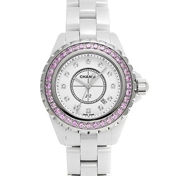 シャネル J12 33MM H2010 ホワイト/ダイヤモンド レディース 時計 【中古】【wristwatch】