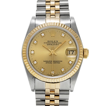 ロレックス デイトジャスト 68273G シャンパン/ダイヤモンド ユニセックス 時計 【中古】【wristwatch】