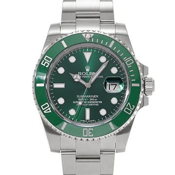 ロレックス サブマリーナ デイト 116610LV グリーン メンズ 時計 【中古】【wristwatch】