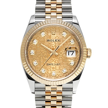 ロレックス デイトジャスト 36 126233G シャンパンコンピュータ/ダイヤモンド メンズ 時計 【中古】【wristwatch】