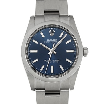 ロレックス オイスターパーペチュアル 34 124200 ブライトブルー ユニセックス 時計 【中古】【wristwatch】