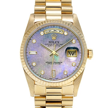 ロレックス デイデイト 18238A ブルーシェル/ダイヤモンド メンズ 時計 【中古】【wristwatch】