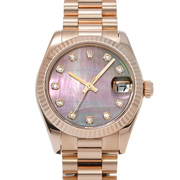 ロレックス デイトジャスト ボーイズ 178275NG ブラックシェル/ダイヤモンド レディース 時計 【中古】【wristwatch】