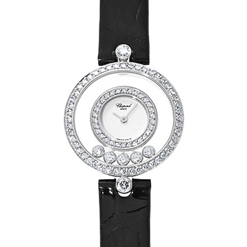 ショパール ハッピーダイヤモンド 20/3957 ホワイト/ダイヤモンド レディース 時計 【中古】【wristwatch】