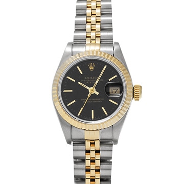 ロレックス デイトジャスト 69173 ブラック レディース 時計 【中古】【wristwatch】