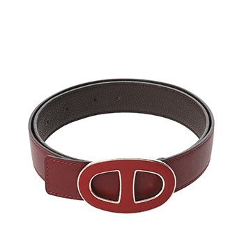 エルメス シェーヌダンクル ベルト #85 ルージュ/ショコラ ボックスカーフ/トゴ メンズ 【中古】【other】