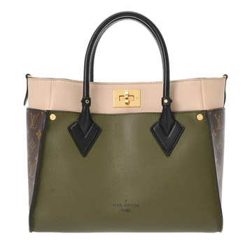 ルイ ヴィトン オンマイサイド MM ローリエ M55302 グレインカーフレザー/モノグラムキャンバス レディース バッグ 【中古】【bag】