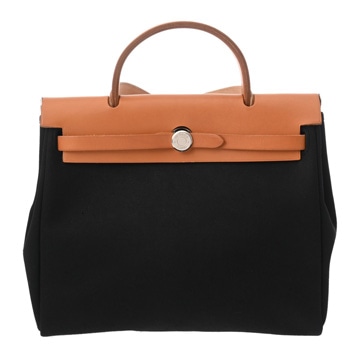 エルメス エールバッグ PM ネイビー/ナチュラル トワルオフィシェ/ヴァッシュハンター レディース バッグ 【中古】【bag】