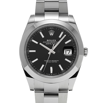 ロレックス デイトジャスト 41 126300 ブラック メンズ 時計 【中古】【wristwatch】