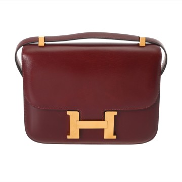 エルメス コンスタンス 23 ルージュアッシュ ボックスカーフ　 レディース バッグ 【中古】【bag】