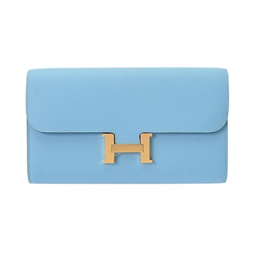 エルメス コンスタンス ロング トゥーゴー セレスト ヴォーエプソン ユニセックス 財布 【未使用】【purse】