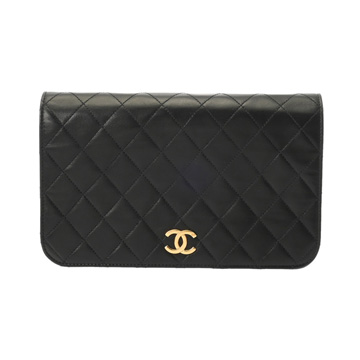 シャネル マトラッセ プッシュロックチェーンショルダー ブラック ラムスキン レディース バッグ 【中古】【bag】