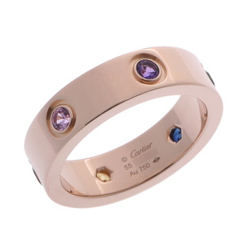 カルティエ ラブリング #55 マルチストーン ゴールド CRB4087855 K18ピンクゴールド PG レディース ジュエリー 【中古】【jewelry】