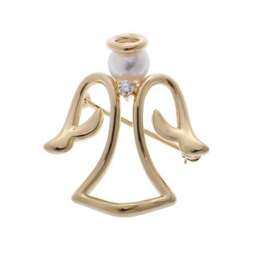 ミキモト エンジェル ブローチ 1PD ゴールド K18イエローゴールド YG/パール レディース ジュエリー 【中古】【jewelry】