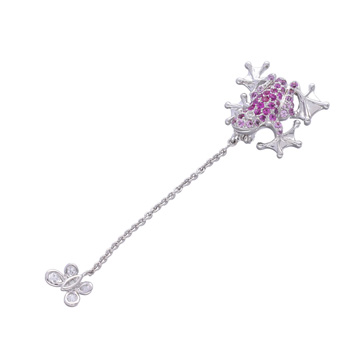 クイーン カエルモチーフ ブローチ ペンダントトップ シルバー K18ホワイトゴールド WG レディース ジュエリー 【中古】【jewelry】