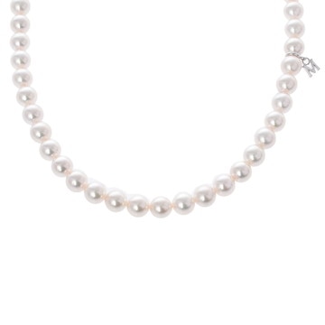 ミキモト パールネックレス 6.5-7.0mm Ｍチャーム付き SIL刻印 シルバー シルバー/パール レディース ジュエリー 【中古】【jewelry】