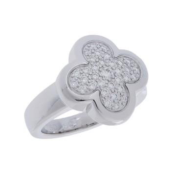 ヴァン クリーフ&アーペル ピュアアルハンブラ リング #50 パヴェ シルバー K18ホワイトゴールド WG レディース ジュエリー 【中古】【jewelry】