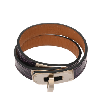 エルメス ブレスレット ケリー ドゥブルトゥール アメジスト/シルバー金具 アリゲーターリセ レディース ジュエリー 【中古】【jewelry】