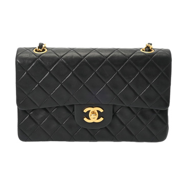 シャネル マトラッセ WフラップWチェーンショルダー 23 ブラック A01113 ラムスキン レディース バッグ 【中古】【bag】