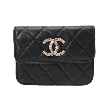 シャネル マトラッセ チェーンクラッチ ブラック AP1942 ラムスキン レディース バッグ 【中古】【bag】