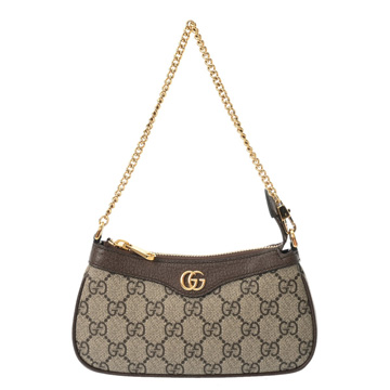 グッチ オフィディア ミニバッグ ベージュ/エボニー/ブラウン 764960 493075 GGスプリームキャンバス/レザー レディース バッグ 【中古】【bag】