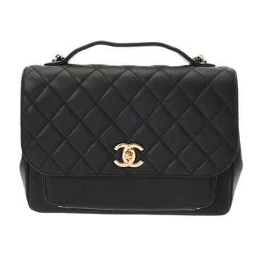 シャネル マトラッセ アフィニティ ラージ ブラック A93608 キャビアスキン レディース バッグ 【中古】【bag】