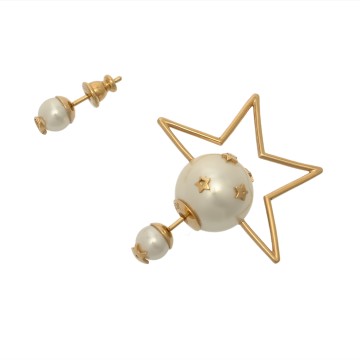 ディオール Peal Star TRIBALES ピアス ゴールド/ホワイト E0954TRIRS メタル/レジンパール レディース ジュエリー 【中古】【jewelry】