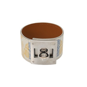 エルメス ケリー ドッグ タトゥー＃T2 ブロン/ソレイユ/ブルーサフィール/シルバー金具 ヴォースイフト レディース ジュエリー 【中古】【jewelry】