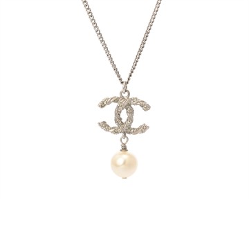 シャネル ネックレス シルバー/ホワイト メタル/フェイクパール レディース ジュエリー 【中古】【jewelry】