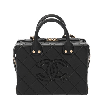 シャネル マトラッセ スモールバニティケース ブラック AS3344 ラムスキン レディース バッグ 【中古】【bag】