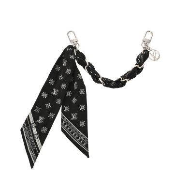 ルイ ヴィトン LVサークル バッグチャーム LV バンダナ 2025年SS シルバー/ブラック M02757 メタル/シルク ユニセックス 【中古】【other】