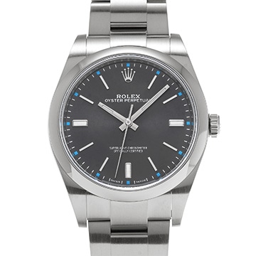 ロレックス オイスターパーペチュアル 39 ダークロジウム 114300 グレー メンズ 時計 【中古】【wristwatch】