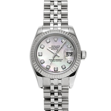 ロレックス デイトジャスト 179174NG ホワイトシェル/ダイヤモンド レディース 時計 【中古】【wristwatch】