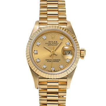 ロレックス デイトジャスト 69178G シャンパン/ダイヤモンド レディース 時計 【中古】【wristwatch】