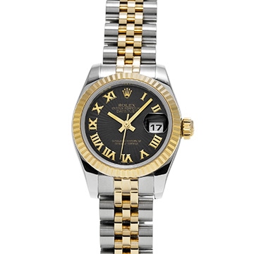 ロレックス デイトジャスト 179173 ブラックサンビーム レディース 時計 【中古】【wristwatch】