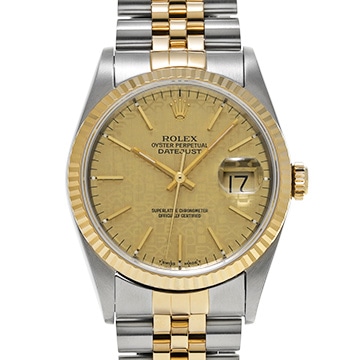 ロレックス デイトジャスト 36 16233 シャンパンコンピュータ メンズ 時計 【中古】【wristwatch】