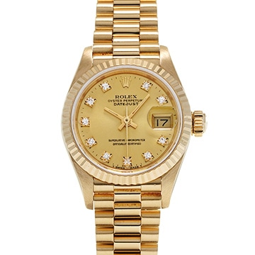 ロレックス デイトジャスト 69178G シャンパン/ダイヤモンド レディース 時計 【中古】【wristwatch】