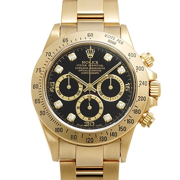 ロレックス コスモグラフ デイトナ 16528G ブラック/ダイヤモンド メンズ 時計 【中古】【wristwatch】