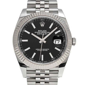 ロレックス デイトジャスト 41 126334 ブライトブラック メンズ 時計 【中古】【wristwatch】